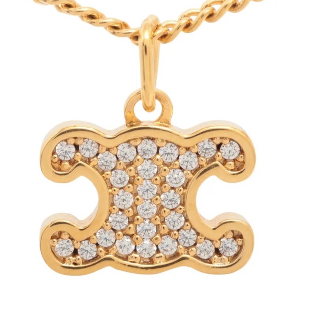 Celine Gold and Silver Pendant Necklace